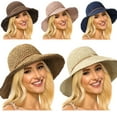 thumbnail image 1 of Women's Foldable Straw Hat UPF 50+ Summer Soft Soft Beach Hat One Size/Brown, 1 of 8