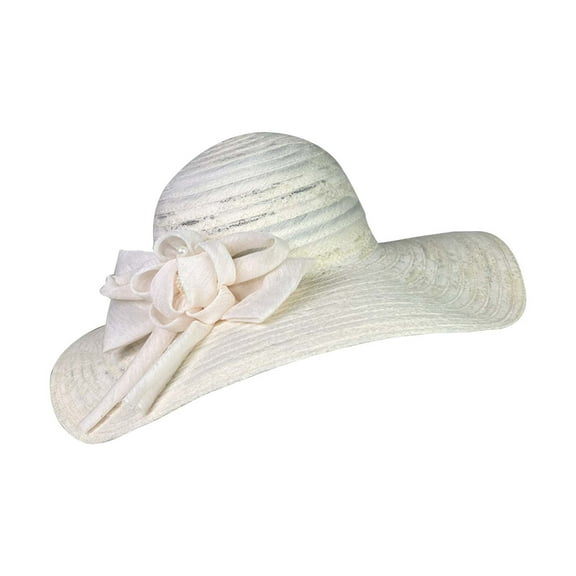 Women's Foldable Wide Brim Sun Hat - Korean Minimalist Bowknot Design, UV Protection for Beach/Outdoor