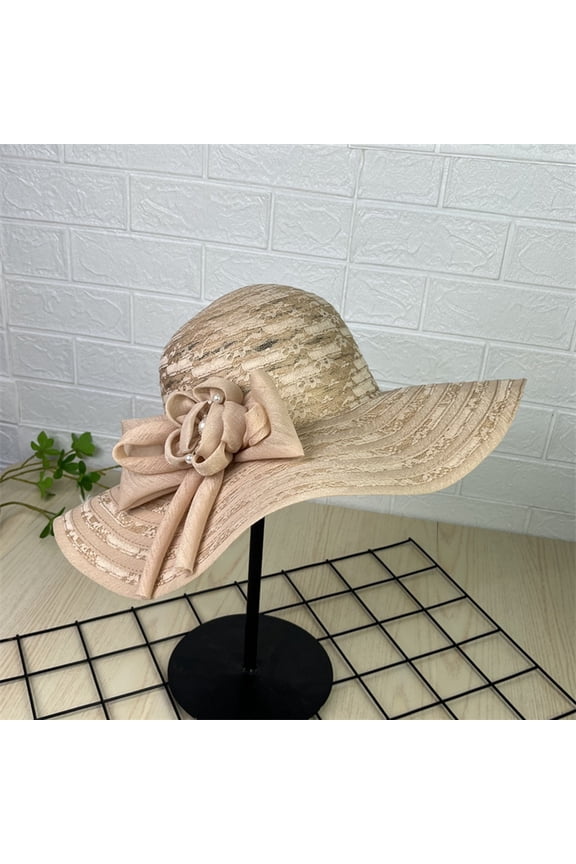 Women's Foldable Wide Brimmed Sun Hat Korean Minimalist Style Bowknot Sunhat Casual Beach Cap Woman Summer Hats Womens Fedora Hats for Summer Hat Bands for Women Outdoor Hat Adapt A Caps Tennis Hat