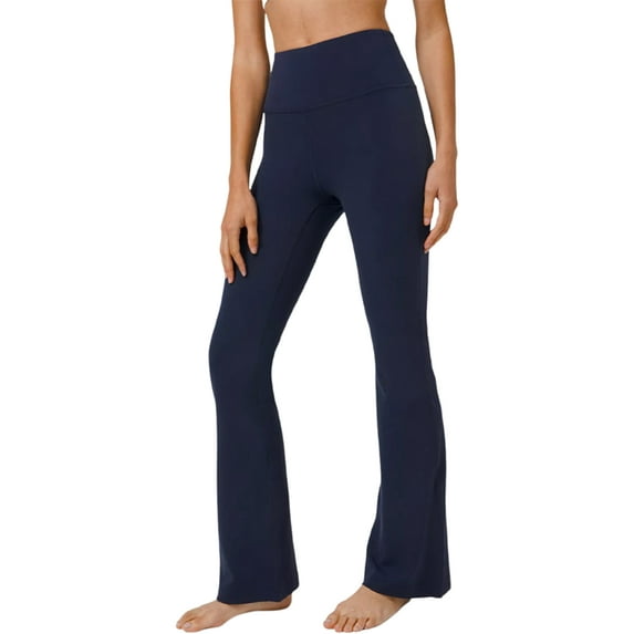 Women's Foldover Contrast Waist Bootleg Flare Yoga Pants,Value-Pack Available Female Leggings Wide Leg Pants