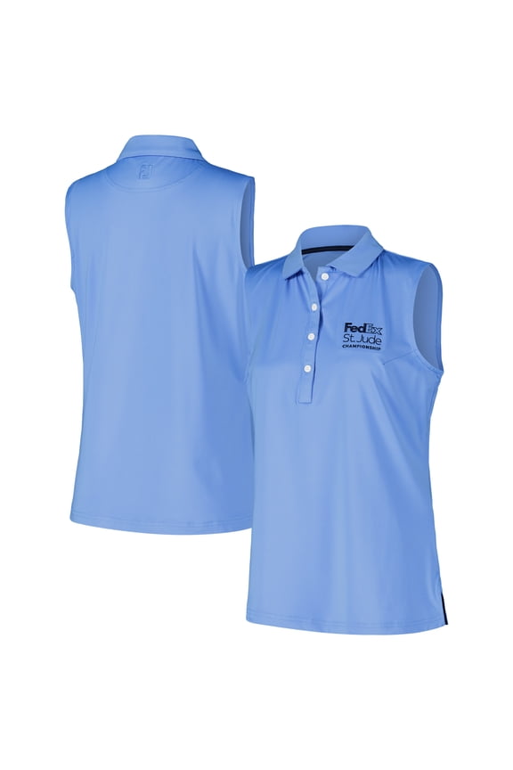 Women's FootJoy Light Blue FedEx St. Jude Championship Sleeveless Polo