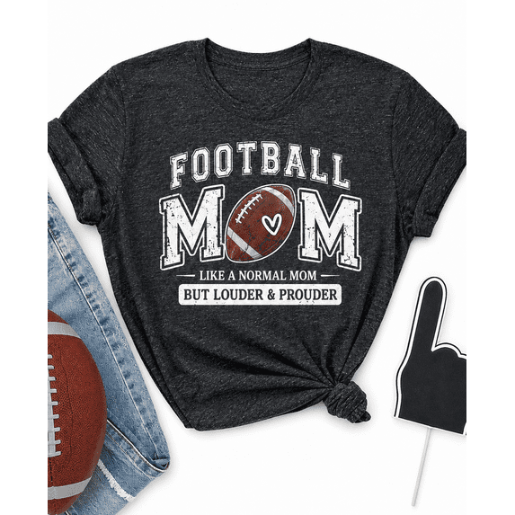 Women's Football Mom T Shirt, Funny Football Mom Graphic Tee, Game Day Shirt for Moms, Football Season Shirt, Proud Football Mom Gift