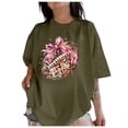 thumbnail image 1 of Women's Football Season T Shirt Rugby Graphic Short Sleeve Crew Neck Tunic Tops Loose Fit Casual Vacation Tees, 1 of 4