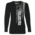 thumbnail image 1 of Women's Football USA Flag Black Long Sleeve Shirt, 1 of 2