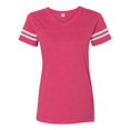 thumbnail image 1 of Women's Football V-Neck Fine Jersey Tee Short Sleeve Sports Fan Soccer Casual Jersey Style T-Shirt Blouse Tops Gift, 1 of 2