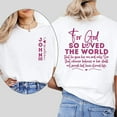 thumbnail image 1 of Women's "For God So Loved The World" Biblical Verse Graphic Tees featuring John III Print T - shirts Meaningful Short Sleeve Tops Great For Daily Casual Shirts, 1 of 5