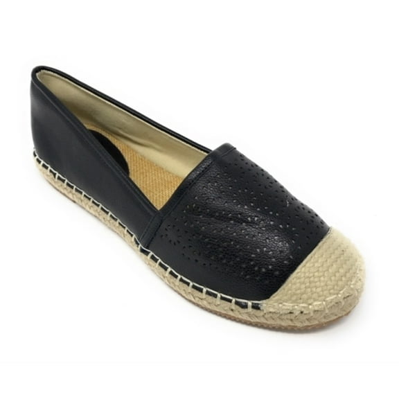 Women's Forever Young Faux Leather Embossed Woven Weaved Tip Espadrille