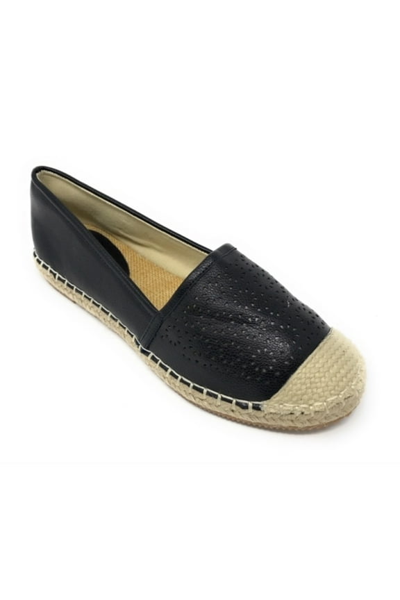 Women's Forever Young Faux Leather Embossed Woven Weaved Tip Espadrille