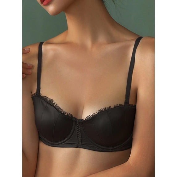 Women's Forged Half Cup Solid Color Thin And Sexy Bra