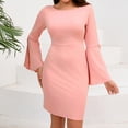 thumbnail image 1 of Women's Formal Dress Long Sleeve Split Sleeve Bodycon Dress Elegant Round Neck Party Work Dress plus Size Short Formal Dresses Evening Dresses Formal Woman Dresses Long Evening Gowns for Women Fancy, 1 of 7