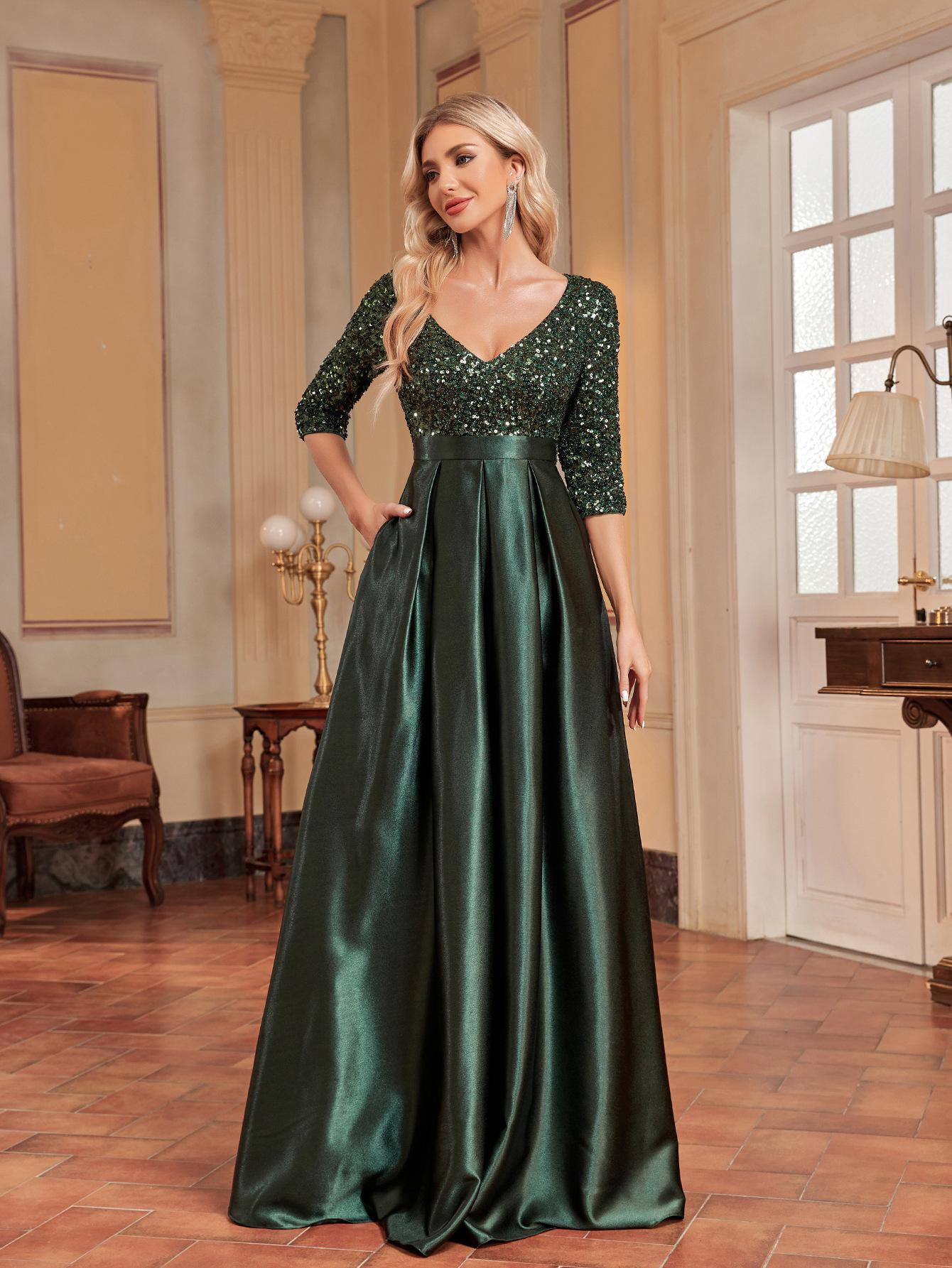 Women's Formal Dress Wedding Guest Dress Bell Sleeve Bridesmaid Dress Maxi  Evening Dress - Walmart.com