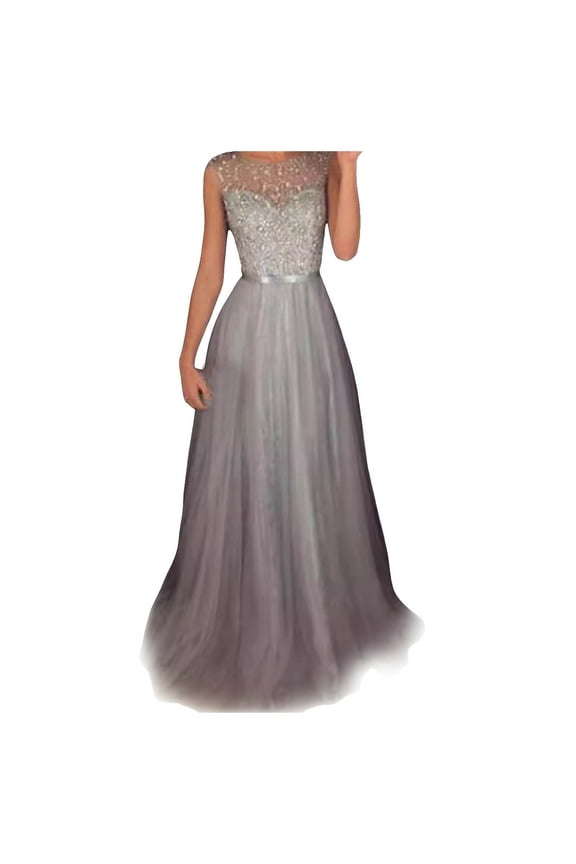 Women's Formal Dress Women Formal Long Lace Dress Prom Evening Party Bridesmaid Wedding Gown