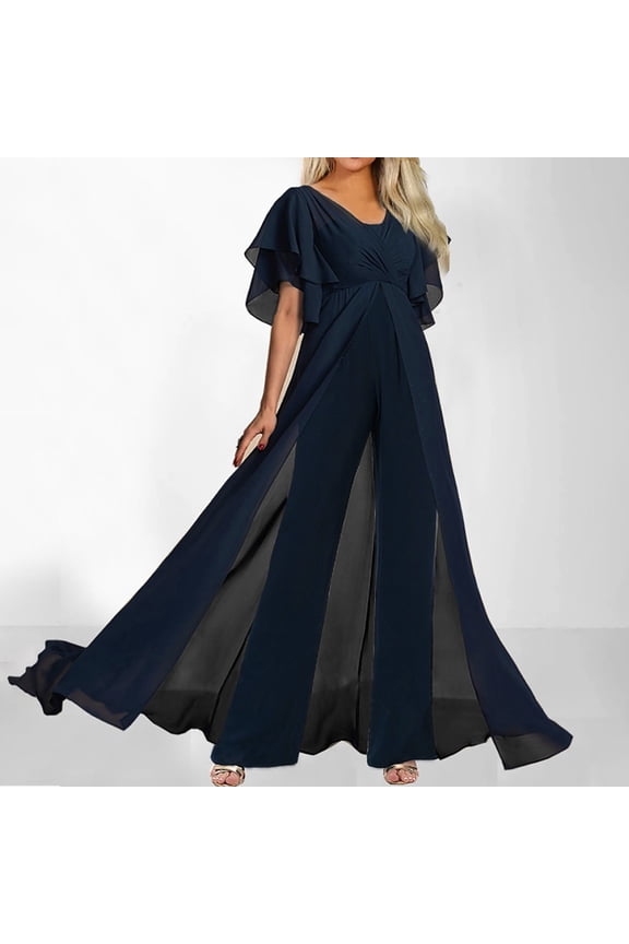 Women's Formal Elegant Jumpsuits Mesh Overlay Patchwork Jumpsuit High Wide Leg Long Pants Romper Maternity Suits for Work Workout Pantsuit Sequins Romper Womens Jumpsuits Casual Women's Dressy Pant