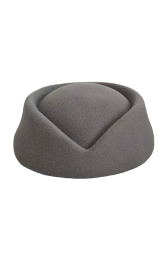 Women's Formal Felt Hostess Hat Solid Color Structured Uniform Cap for Hotel Reception Event Hosting Dress Up Hot Pink