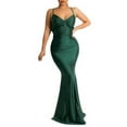 thumbnail image 1 of Women's Formal Long Dress Strap Open Back V Neck Sleeveless Party Tight Elegant Evening Gown, 1 of 2