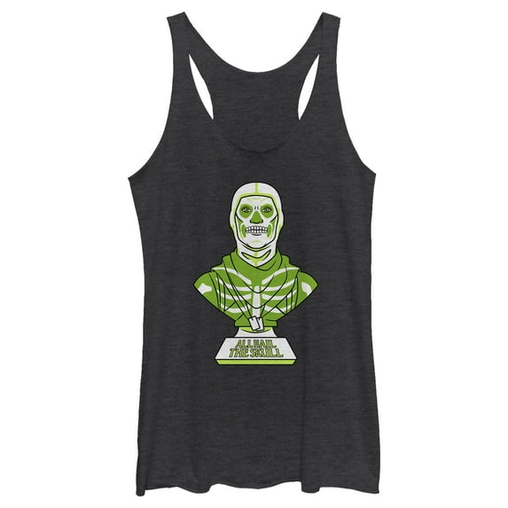 Women's Fortnite All Hail the Skull Racerback Tank Top Black Heather X Large