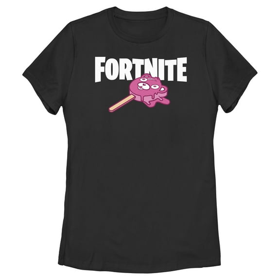 Women's Fortnite Cuddle Team Leader Popsicle  Graphic Tee Black Small