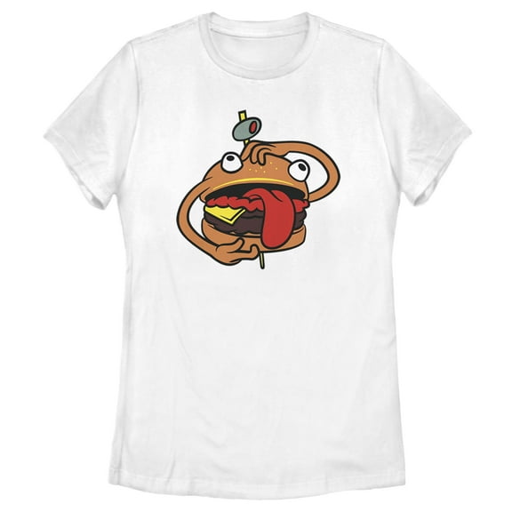 Women's Fortnite Durr Burger Graphic Tee White Small