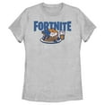 thumbnail image 1 of Women's Fortnite Meowscles Pancakes  Graphic Tee Athletic Heather Small, 1 of 4