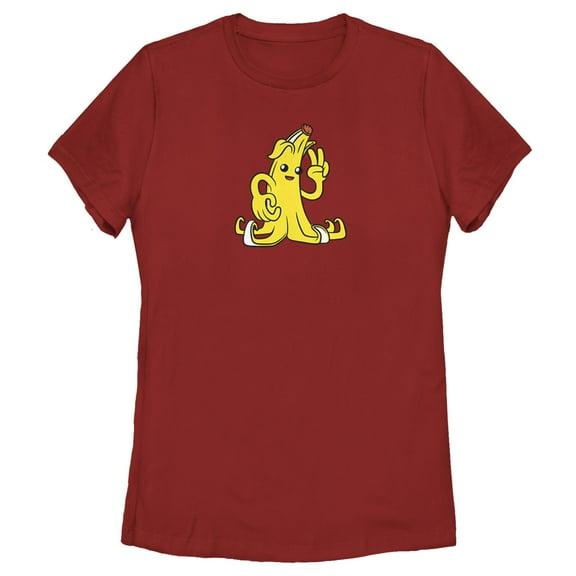 Women's Fortnite Peely Peace Sign Graphic Tee Red Small