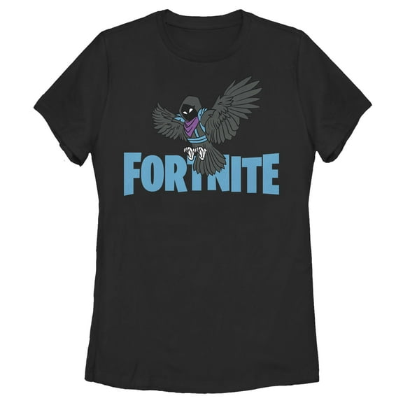 Women's Fortnite Raven Logo Graphic Tee Black X Large