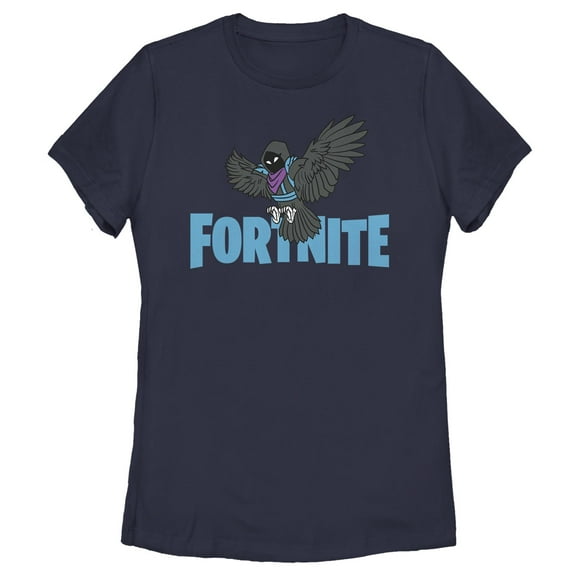 Women's Fortnite Raven Logo Graphic Tee Navy Blue Small