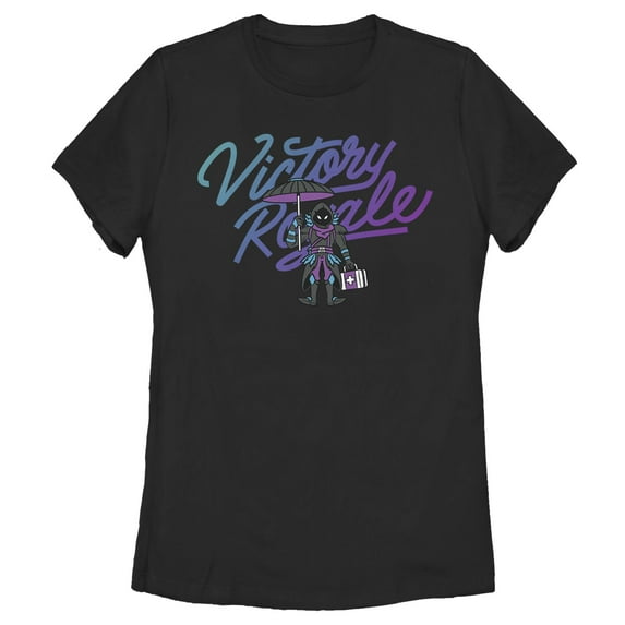 Women's Fortnite Raven Victory Royale Graphic Tee Black Medium