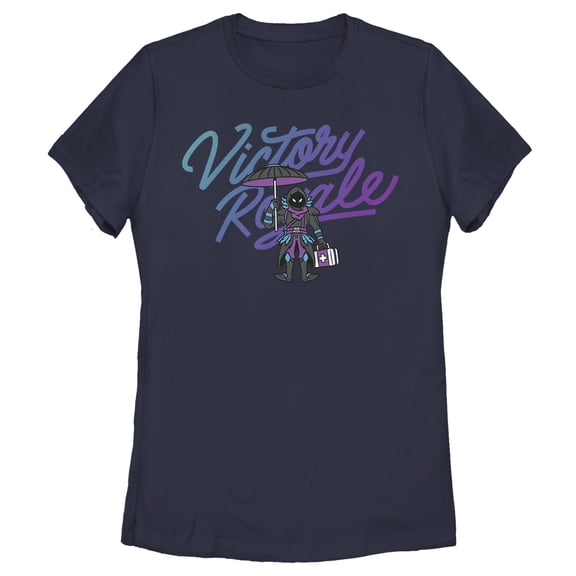 Women's Fortnite Raven Victory Royale  Graphic Tee Navy Blue Medium