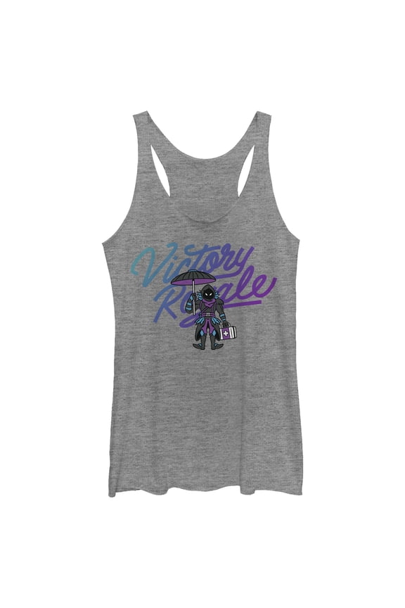 Women's Fortnite Raven Victory Royale Racerback Tank Top Gray Heather X Small