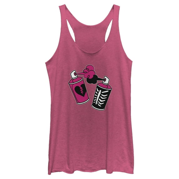 Women's Fortnite Spray Can Graffiti Racerback Tank Top Pink Heather X Large