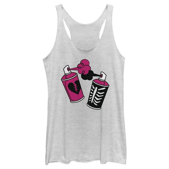 Women's Fortnite Spray Can Graffiti Racerback Tank Top White Heather Small