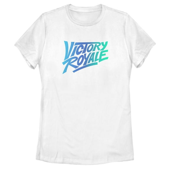 Women's Fortnite Victory Royale Gradient Logo Graphic Tee White 2X Large