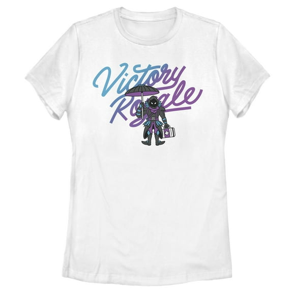 Women's Fortnite Victory Royale Raven Float On Graphic Tee White 2X Large