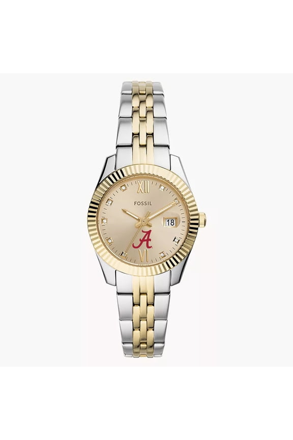Women's Fossil Alabama Crimson Tide Scarlette Two-Tone Stainless Steel Watch