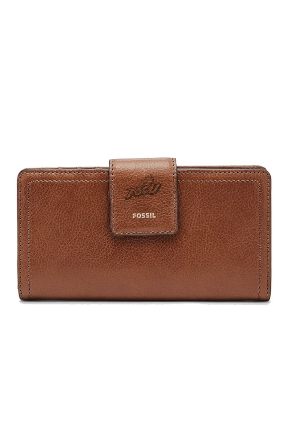 Women's Fossil Brown Florida Gulf Coast Eagles Leather Logan RFID Tab Clutch