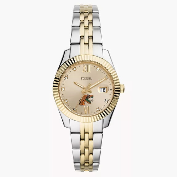 Women's Fossil Florida A&M Rattlers Scarlette Two-Tone Stainless Steel Watch
