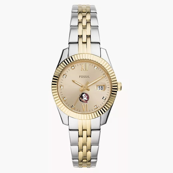 Women's Fossil Florida State Seminoles Scarlette Two-Tone Stainless Steel Watch