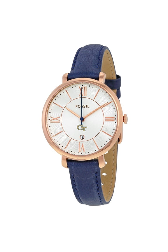 Women's Fossil Georgia Tech Yellow Jackets Jacqueline Leather Watch