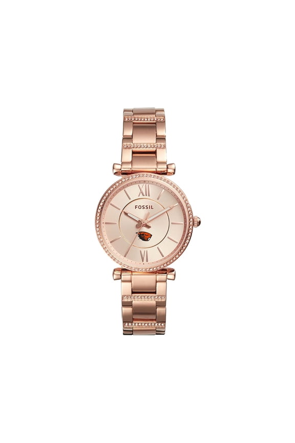 Women's Fossil Gold Oregon State Beavers Carlie Rose Stainless Steel Watch