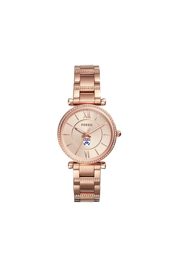 Women's Fossil  Gold Pennsylvania Quakers Carlie Rose Stainless Steel Watch