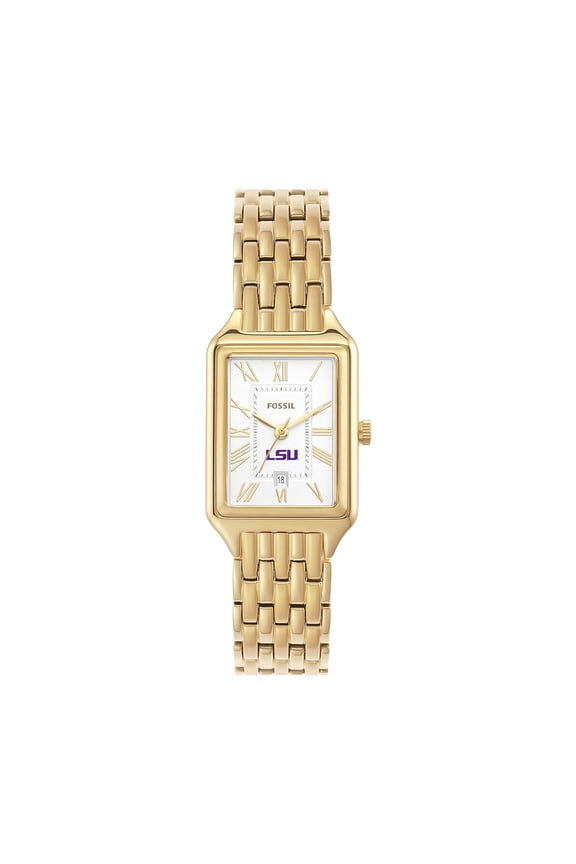 Women's Fossil LSU Tigers Raquel Gold-Tone Stainless Steel Watch