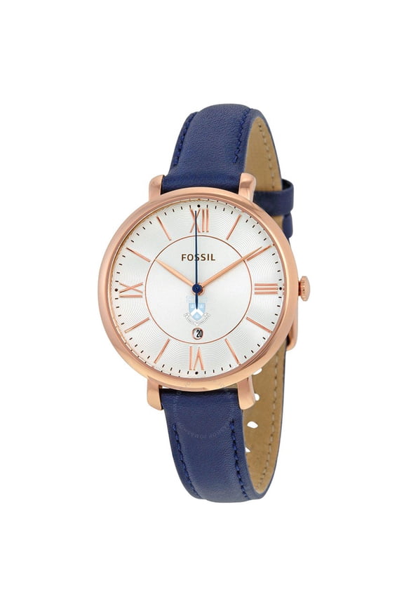 Women's Fossil Navy Columbia University Jacqueline Leather Watch