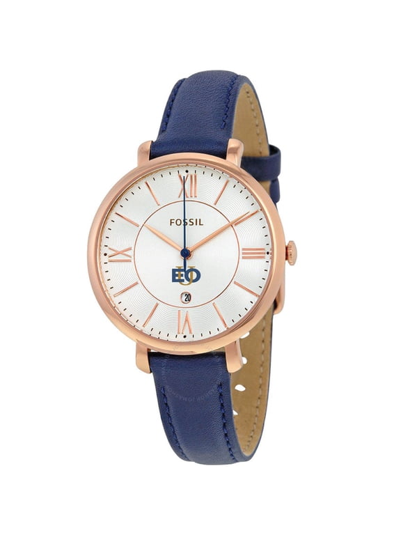Women's Fossil Navy Eastern Oregon Mountaineers Jacqueline Leather Watch
