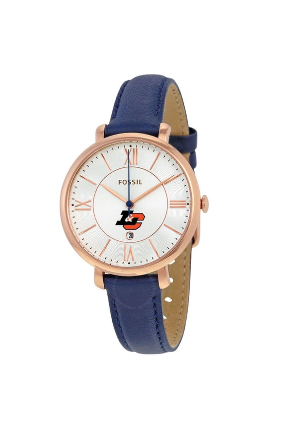 Women's Fossil Navy Lewis & Clark College Pioneers Jacqueline Leather Watch