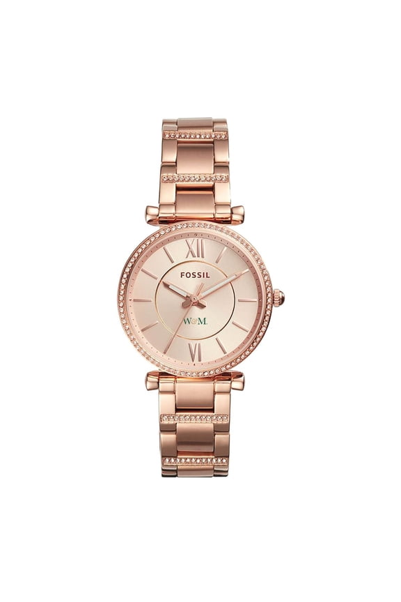 Women's Fossil Rose Gold William & Mary Tribe Carlie Stainless Steel Watch