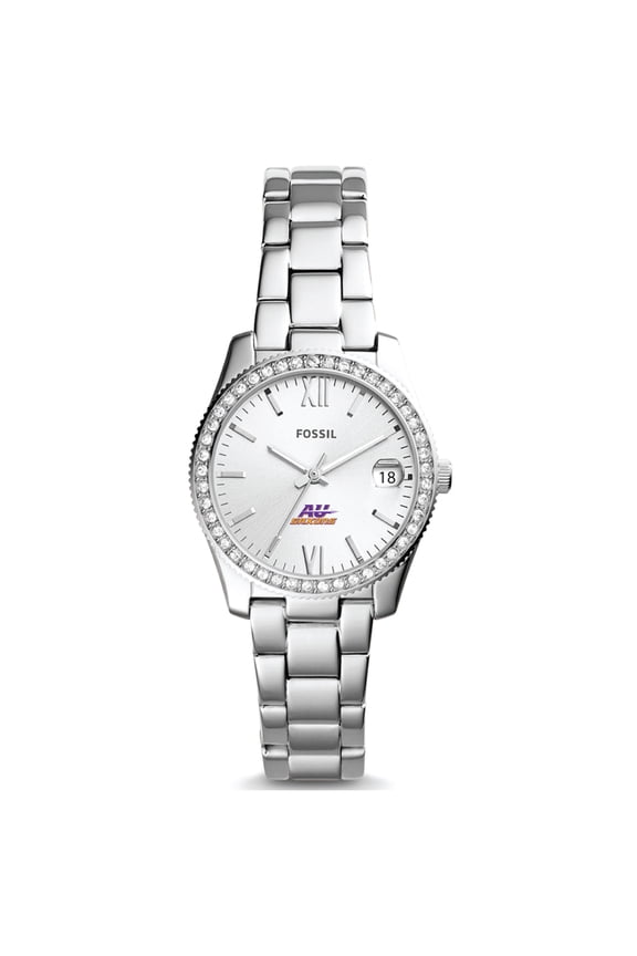 Women's Fossil Silver Alfred University Saxons Scarlette Mini Three-Hand Date Watch