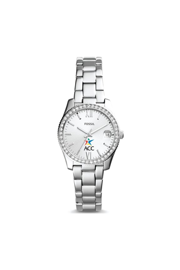 Women's Fossil Silver Austin Community College Scarlette Mini Three-Hand Date Watch