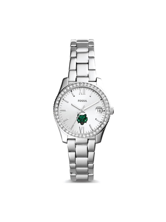 Women's Fossil Silver Binghamton Bearcats Scarlette Mini Three-Hand Date Watch