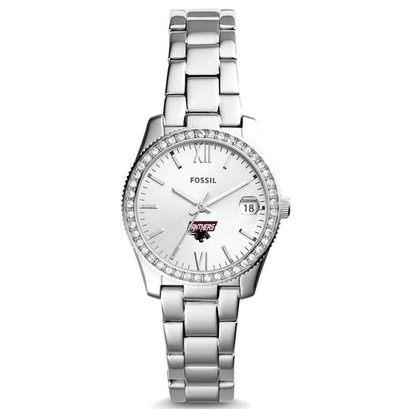 Women's Fossil Silver Clark Atlanta University Panthers Scarlette Mini Three-Hand Date Watch