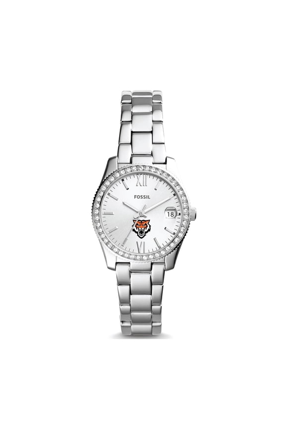 Women's Fossil Silver Idaho State Bengals Scarlette Mini Three-Hand Date Watch
